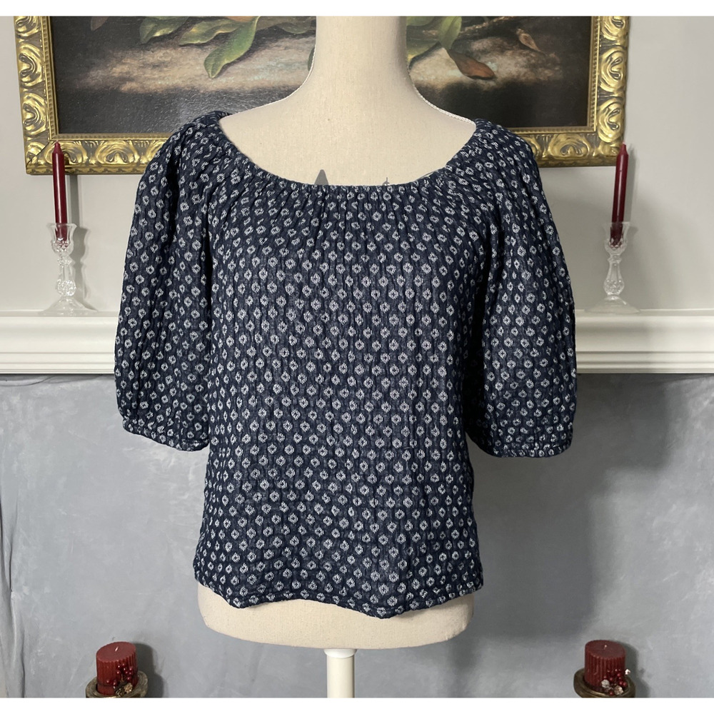 Universal Thread Boho Peasant Top Puff Sleeve Large